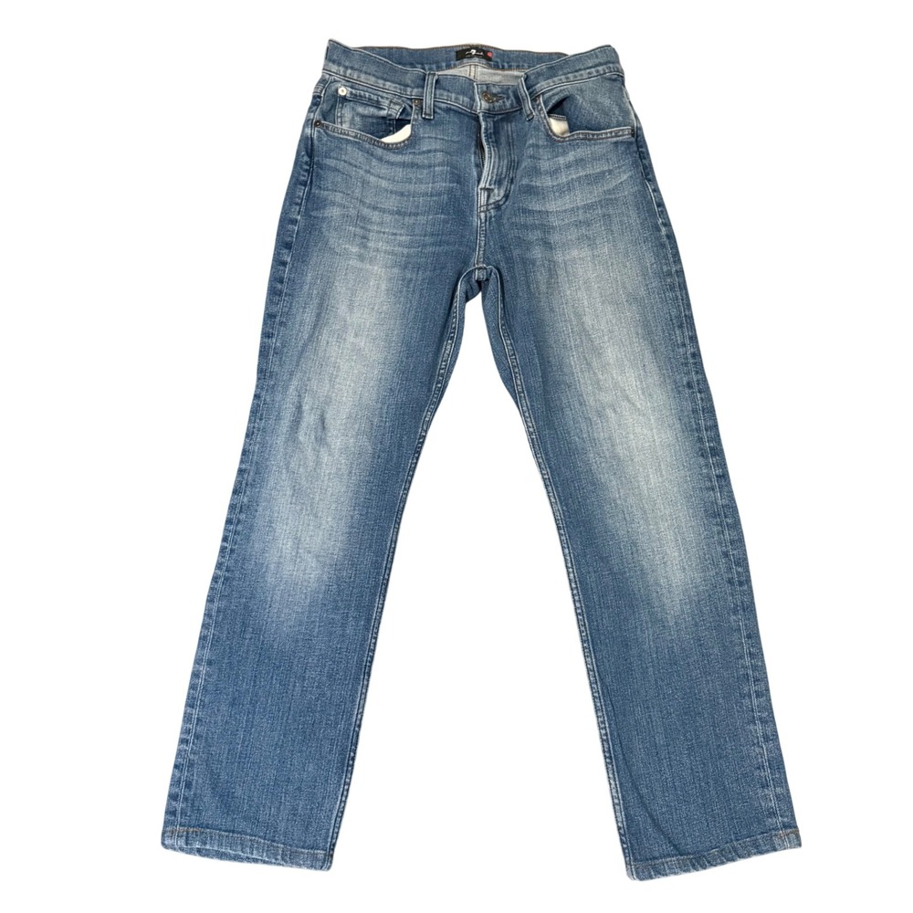 7 For All Mankind The Straight Mens Blue Medium Wash Denim Jeans Size 30 - Picture 2 of 8
